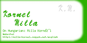 kornel milla business card